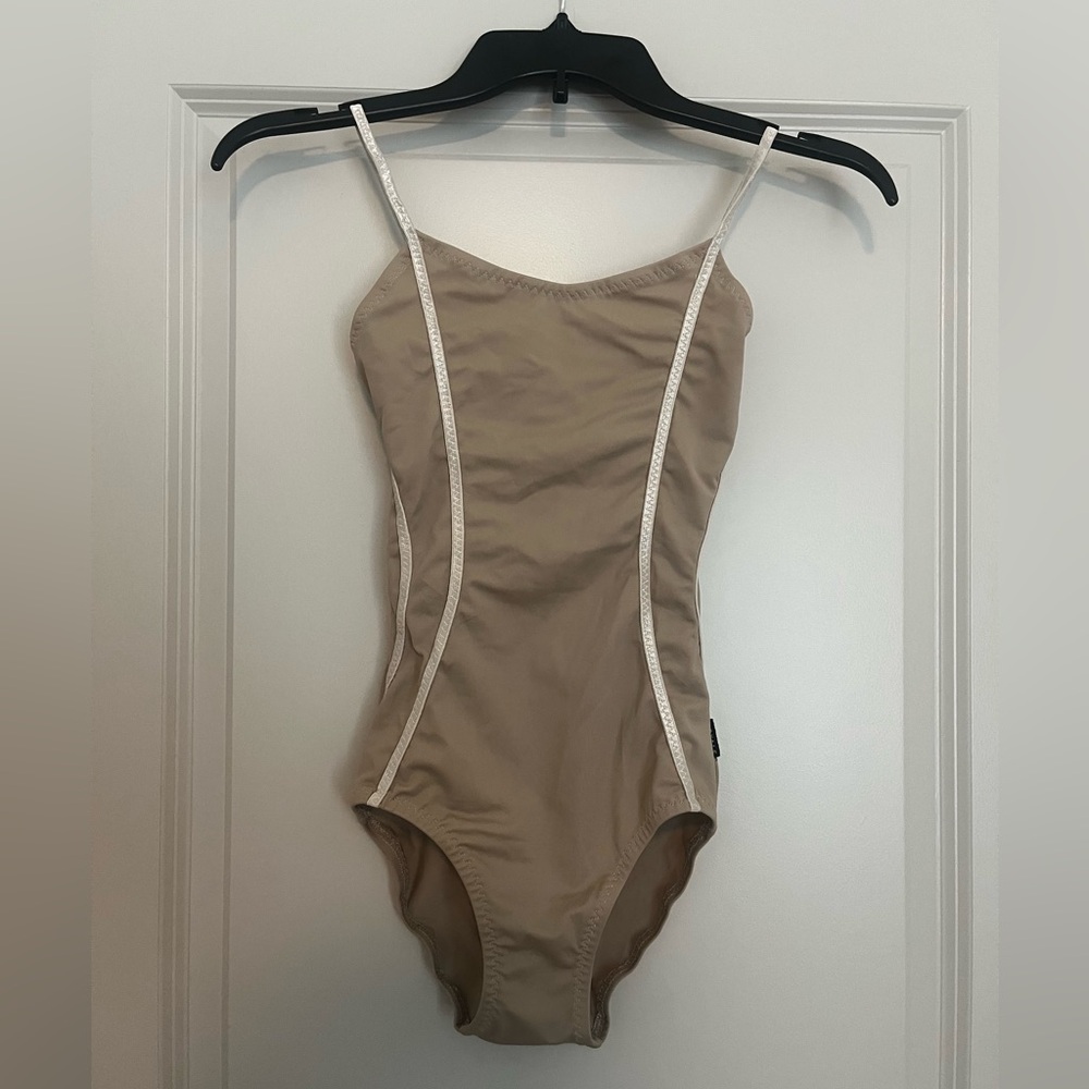 cream and white leotard. Dancewear Royale size xs